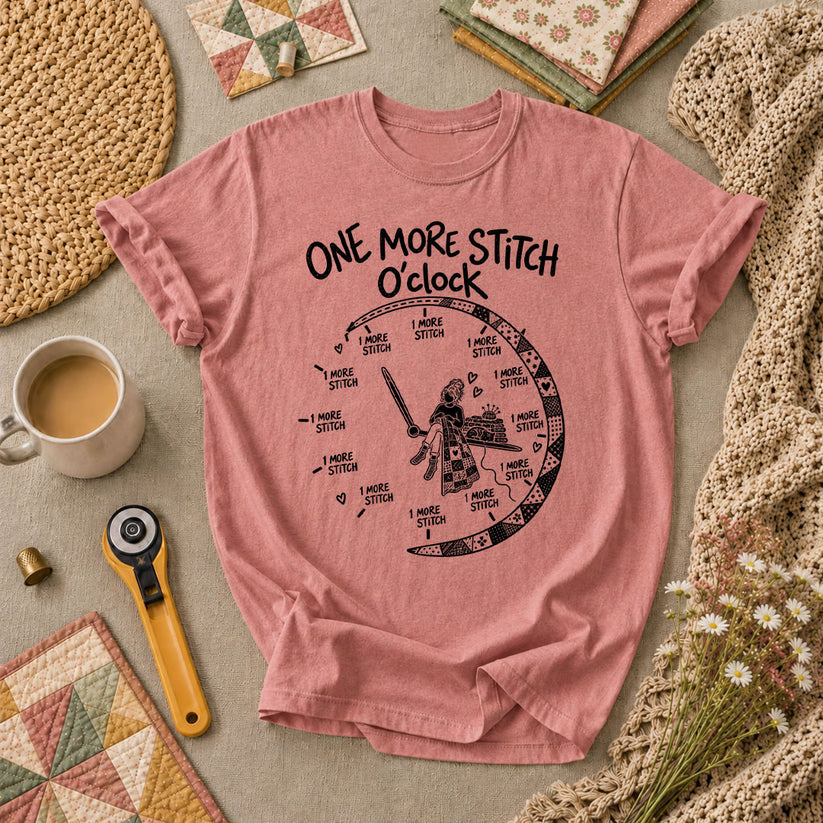 One More Stitch O'clock Warrior T-Shirt - Heather Mauve