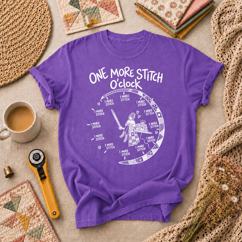 One More Stitch O'clock Warrior T-Shirt - Heather Team Purple
