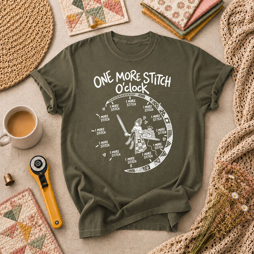One More Stitch O'clock Warrior T-Shirt - Military Green