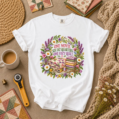 One Movie Six Fat Quarters One Cozy Quilt T-Shirt - White