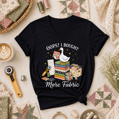 Oops I Bought More Fabric Duck Women's V-Neck - Black