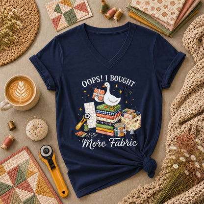 Oops I Bought More Fabric Duck Women's V-Neck - Navy