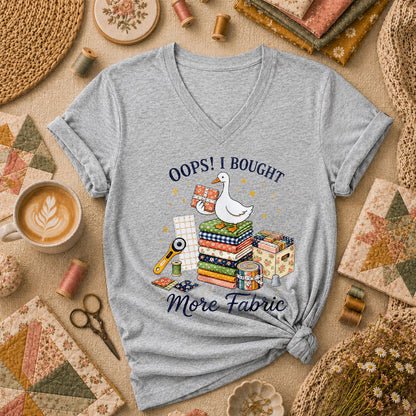 Oops I Bought More Fabric Duck Women's V-Neck - Sport Grey