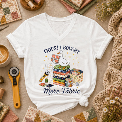 Oops I Bought More Fabric Duck Women's V-Neck - White