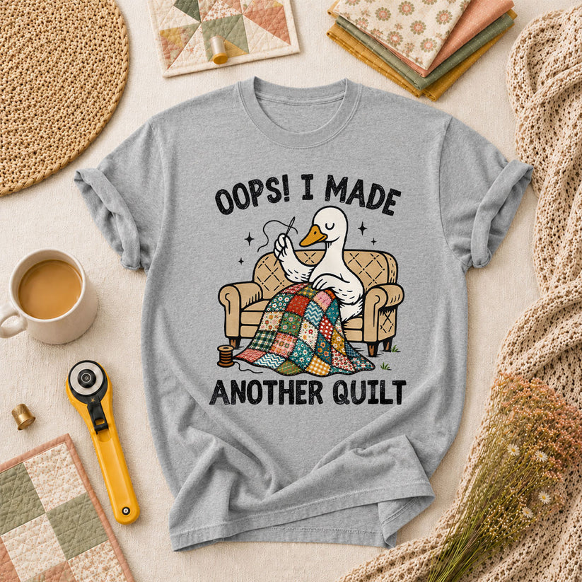 Oops I Made Another Quilt Funny T-Shirt - Athletic Heather