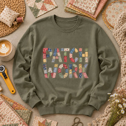 Patchwork Long Sleeve - Military Green