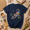 Patchwork Quilt Cat And Mouse T-Shirt
