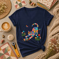 Patchwork Quilt Cat And Mouse Women's V-Neck