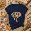 Patchwork Quilt Elephant Head Women's V-Neck