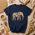 Patchwork Quilt Elephant Silhouette T-Shirt