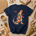 Patchwork Quilt Godzilla With Helicopters T-Shirt