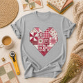 Patchwork Quilt Heart Handmade T-Shirt