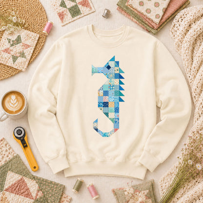 Patchwork Quilt Seahorse Long Sleeve - Natural