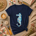 Patchwork Quilt Seahorse Women's V-Neck