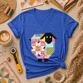 Patchwork Sheep Quilt Block Women's V-Neck