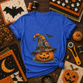 Patchwork Witch Hat Jack-O-Lantern Women's V-Neck