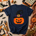 Patchwork Witch Hat Pumpkin Halloween T-Shirt