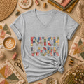 Patchwork Women's V-Neck