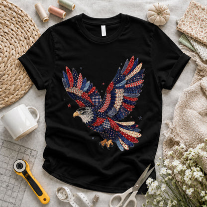 Patriotic Eagle Sequin Quilted Wings Floral - Pink view 4