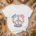 Peace Love Quilting Women's V-Neck