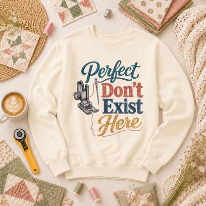 Perfect Dont Exist Here Quilter Long Sleeve - Natural