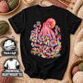 Pink Octopus Quilting Patchwork T-Shirt