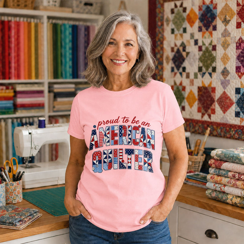 Proud to be an American Quilter Patchwork - Black view 3
