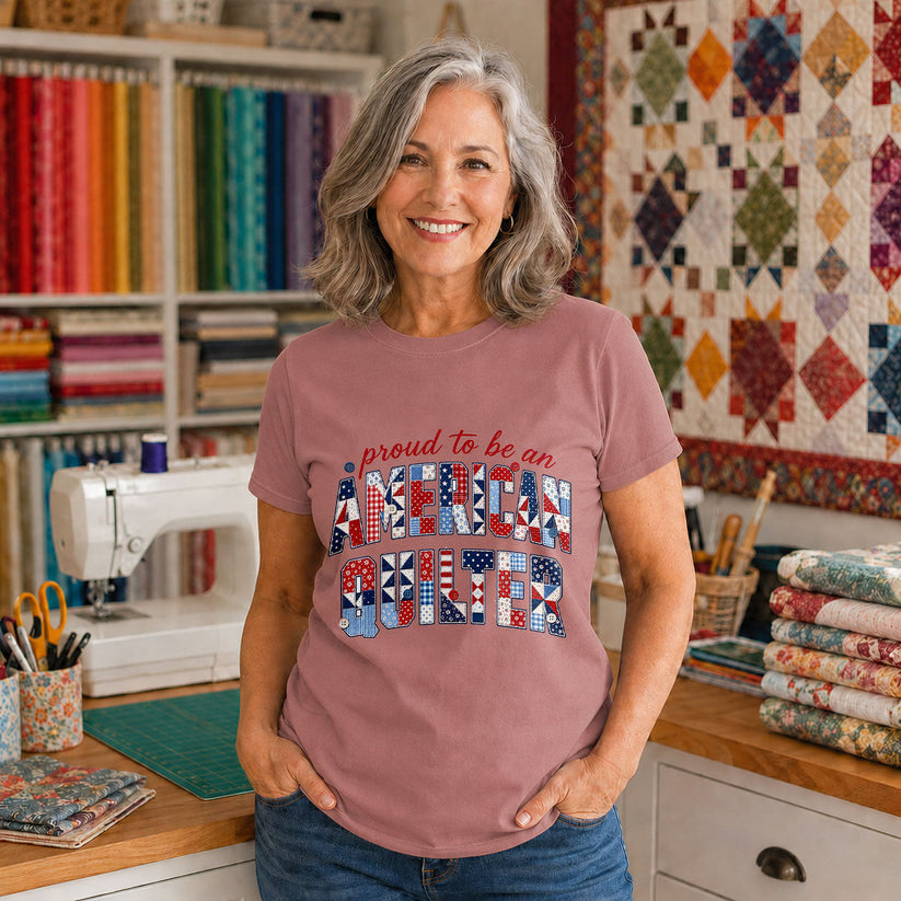 Proud to be an American Quilter Patchwork - Black view 4