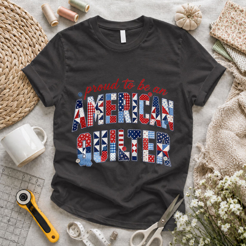 Proud to be an American Quilter Patchwork - Pink view 3