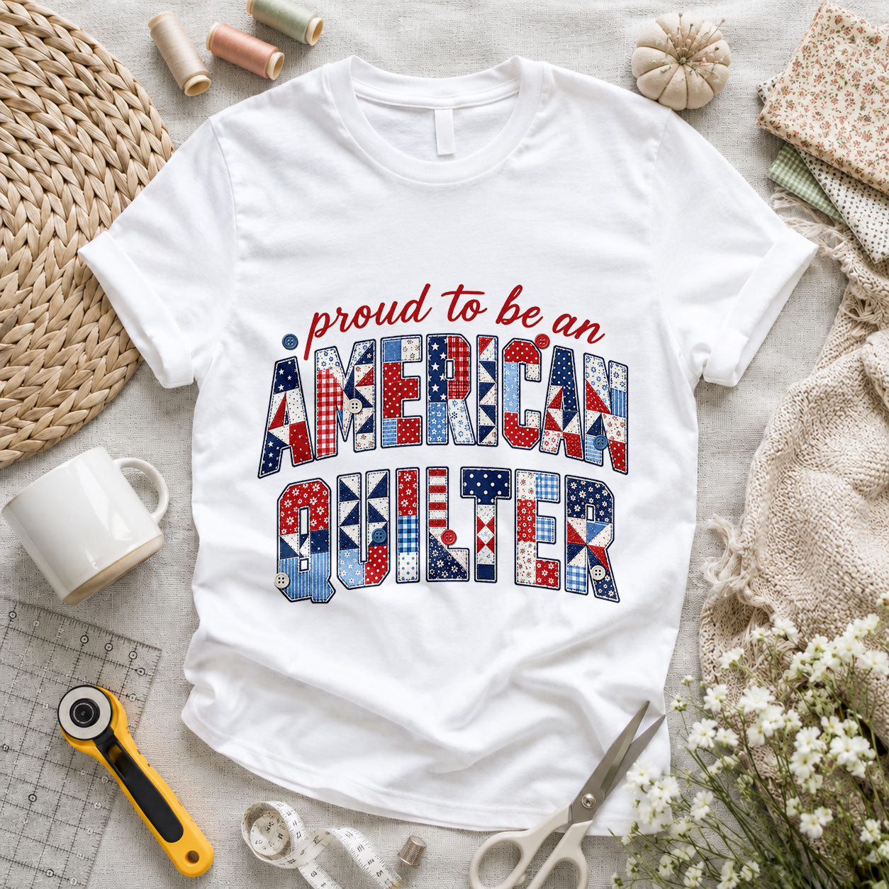 Proud to be an American Quilter Patchwork - Pink view 6