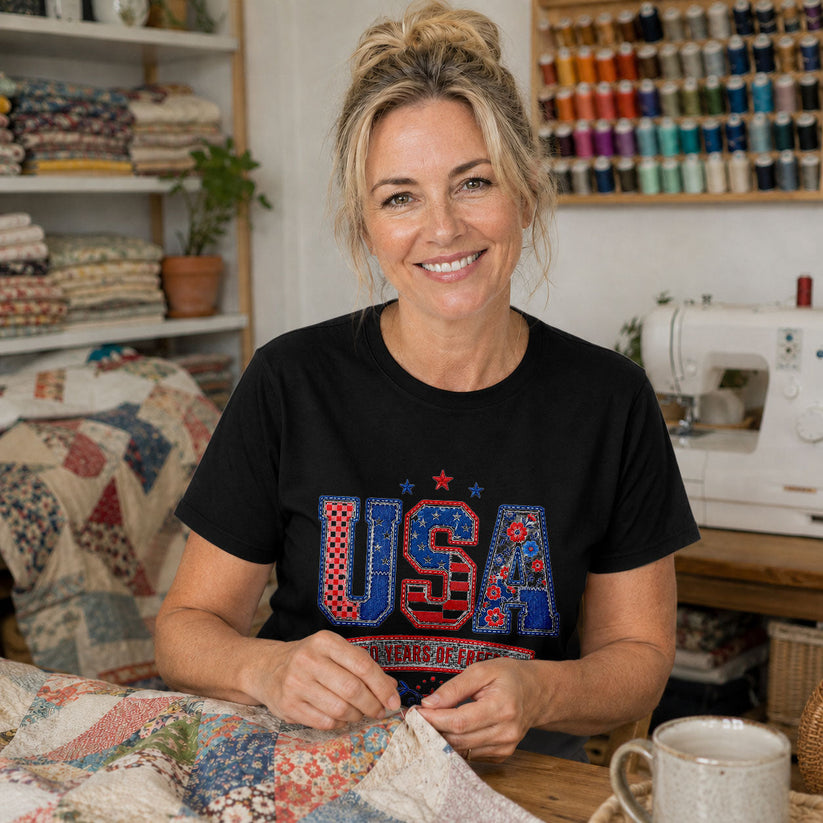 Proudly Binding Our Country USA Map Quilted - Dark Heather Grey view 5