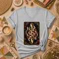 Queen Of Hearts Quilter Playing Card Vintage Women's V-Neck