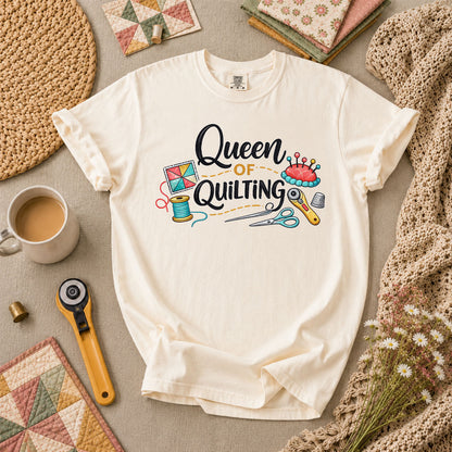 Queen Of Quilting Crown T-Shirt - Ivory