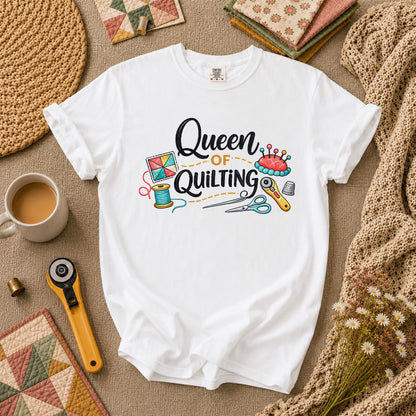Queen Of Quilting Crown T-Shirt - White
