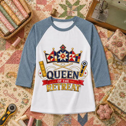 Queen Of The Retreat Quilter Raglan Sleeve - Denim