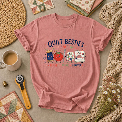 Quilt Besties Friends Fabric Forever T-Shirt - Heather Mauve