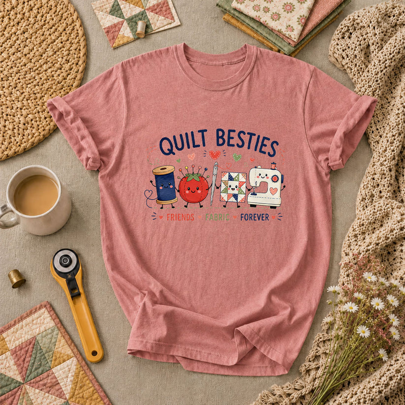 Quilt Besties Friends Fabric Forever T-Shirt - Heather Mauve
