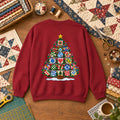 Quilt Block Christmas Tree With Star Topper Sweatshirt