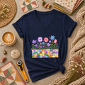 Quilt Block Flower Garden Women's V-Neck