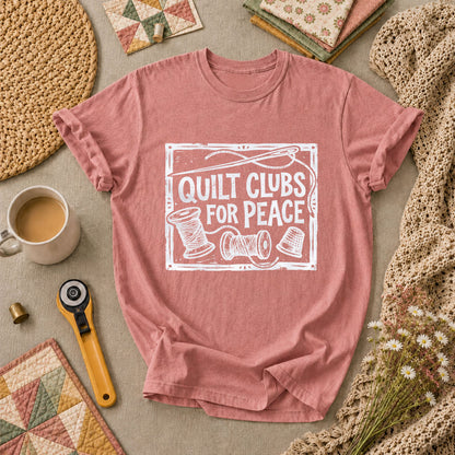Quilt Clubs For Peace Vintage T-Shirt - Heather Mauve