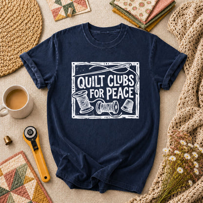 Quilt Clubs For Peace Vintage T-Shirt - Navy