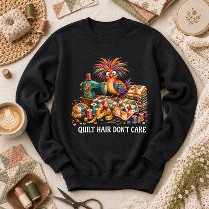 Quilt Hair Don't Care Wild Bird Long Sleeve - Black