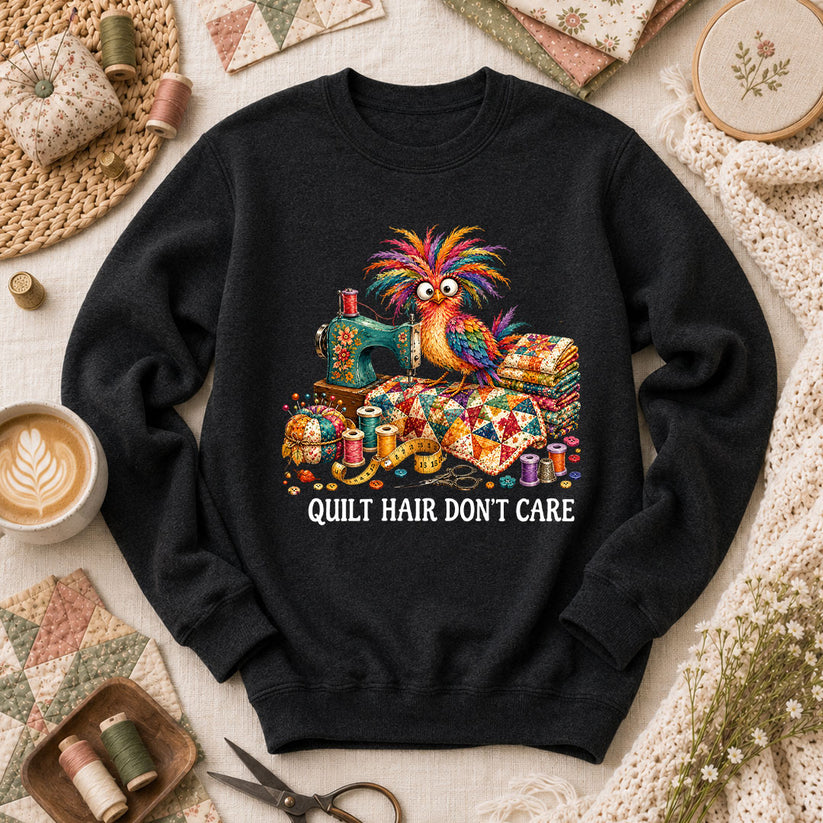 Quilt Hair Don't Care Wild Bird Long Sleeve - Black