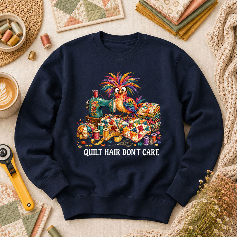 Quilt Hair Don't Care Wild Bird Long Sleeve - Navy