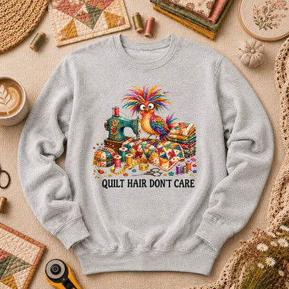 Quilt Hair Don't Care Wild Bird Long Sleeve - Sport Grey