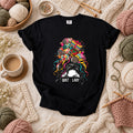 Quilt Lady Messy Bun With Fabric Hair T-Shirt