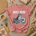 Quilt Nerd Glasses Cat Fabric T-Shirt
