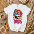 Quilt Now Die Happy Skull Cat T-Shirt