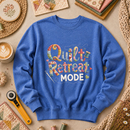 Quilt Retreat Mode Long Sleeve - Heather True Royal