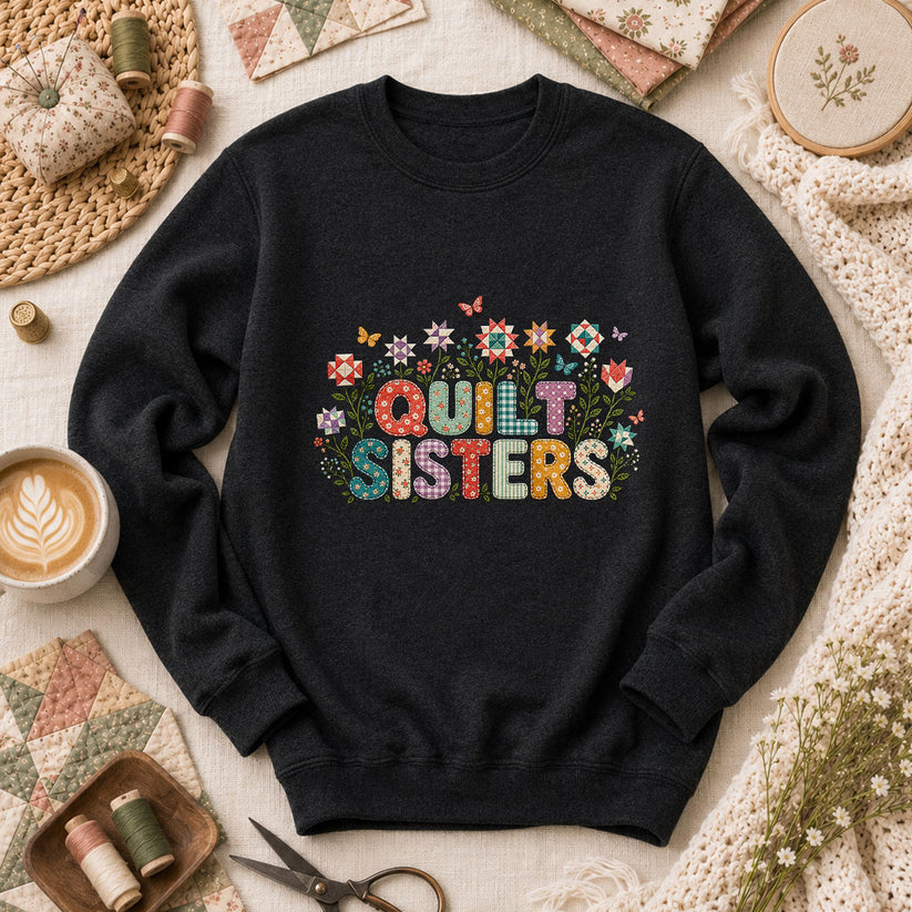 Quilt Sisters Long Sleeve - Black